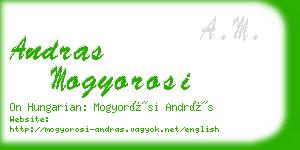 andras mogyorosi business card
